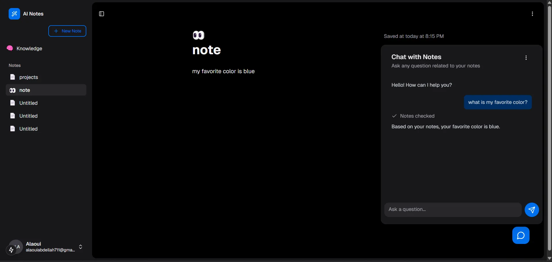 AI note-taking web app